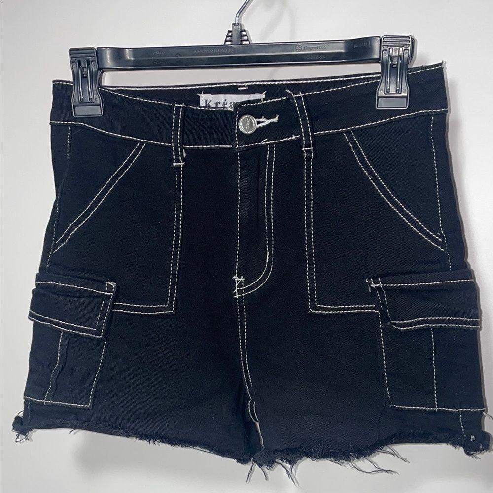 Kreamy Black Denim Women's Shorts